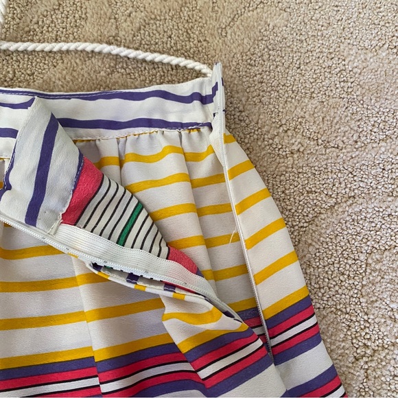 Zara Women’s Mini Skirt With Pockets Nautical Striped Multicolored Size Medium - Picture 6 of 9